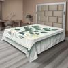 Ambesonne Eucalyptus Leaves Flat Sheet, Leafy Branches Summer Flowers on Neutral Marble Print Back, Soft Comfortable Top Sheet Decorative Bedding 1 Piece, Queen Size, Fern Green Pastel Yellow(Reseda Green Yellow Grey)