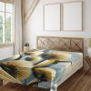 Ambesonne Eucalyptus Leaves Flat Sheet, Leafy Branches Summer Flowers on Neutral Marble Print Back, Soft Comfortable Top Sheet Decorative Bedding 1 Piece, Queen Size, Fern Green Pastel Yellow(Mustard Blue Grey Cream)