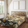 Ambesonne Eucalyptus Leaves Flat Sheet, Leafy Branches Summer Flowers on Neutral Marble Print Back, Soft Comfortable Top Sheet Decorative Bedding 1 Piece, Queen Size, Fern Green Pastel Yellow(Amber Laurel Green)