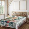 Ambesonne Eucalyptus Leaves Flat Sheet, Leafy Branches Summer Flowers on Neutral Marble Print Back, Soft Comfortable Top Sheet Decorative Bedding 1 Piece, Queen Size, Fern Green Pastel Yellow(Teal Multicolor)