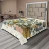Ambesonne Eucalyptus Leaves Flat Sheet, Leafy Branches Summer Flowers on Neutral Marble Print Back, Soft Comfortable Top Sheet Decorative Bedding 1 Piece, Queen Size, Fern Green Pastel Yellow(Green Multicolor)