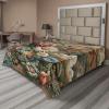 Ambesonne Eucalyptus Leaves Flat Sheet, Leafy Branches Summer Flowers on Neutral Marble Print Back, Soft Comfortable Top Sheet Decorative Bedding 1 Piece, Queen Size, Fern Green Pastel Yellow(Sepia Multicolor)