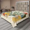 Ambesonne Eucalyptus Leaves Flat Sheet, Leafy Branches Summer Flowers on Neutral Marble Print Back, Soft Comfortable Top Sheet Decorative Bedding 1 Piece, Queen Size, Fern Green Pastel Yellow(Laurel Green Multicolor)