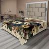 Ambesonne Eucalyptus Leaves Flat Sheet, Leafy Branches Summer Flowers on Neutral Marble Print Back, Soft Comfortable Top Sheet Decorative Bedding 1 Piece, Queen Size, Fern Green Pastel Yellow(Eggshell Maroon Green)