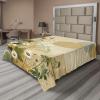 Ambesonne Eucalyptus Leaves Flat Sheet, Leafy Branches Summer Flowers on Neutral Marble Print Back, Soft Comfortable Top Sheet Decorative Bedding 1 Piece, Queen Size, Fern Green Pastel Yellow(Ivory Sage Green Mustard)