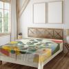Ambesonne Eucalyptus Leaves Flat Sheet, Leafy Branches Summer Flowers on Neutral Marble Print Back, Soft Comfortable Top Sheet Decorative Bedding 1 Piece, Queen Size, Fern Green Pastel Yellow(Laurel Green Multicolor)