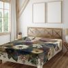Ambesonne Eucalyptus Leaves Flat Sheet, Leafy Branches Summer Flowers on Neutral Marble Print Back, Soft Comfortable Top Sheet Decorative Bedding 1 Piece, Queen Size, Fern Green Pastel Yellow(Eggshell Maroon Green)