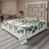 Ambesonne Eucalyptus Leaves Flat Sheet, Leafy Branches Summer Flowers on Neutral Marble Print Back, Soft Comfortable Top Sheet Decorative Bedding 1 Piece, Queen Size, Fern Green Pastel Yellow(Ivory and Laurel Green)