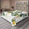 Ambesonne Eucalyptus Leaves Flat Sheet, Leafy Branches Summer Flowers on Neutral Marble Print Back, Soft Comfortable Top Sheet Decorative Bedding 1 Piece, Queen Size, Fern Green Pastel Yellow(Fern Green Yellow and White)