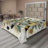 Ambesonne Eucalyptus Leaves Flat Sheet, Leafy Branches Summer Flowers on Neutral Marble Print Back, Soft Comfortable Top Sheet Decorative Bedding 1 Piece, Queen Size, Fern Green Pastel Yellow(Green Black Mustard)