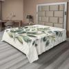 Ambesonne Eucalyptus Leaves Flat Sheet, Leafy Branches Summer Flowers on Neutral Marble Print Back, Soft Comfortable Top Sheet Decorative Bedding 1 Piece, Queen Size, Fern Green Pastel Yellow(Sage Green Off White)