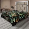 Ambesonne Eucalyptus Leaves Flat Sheet, Leafy Branches Summer Flowers on Neutral Marble Print Back, Soft Comfortable Top Sheet Decorative Bedding 1 Piece, Queen Size, Fern Green Pastel Yellow(Black Laurel Green Amber)
