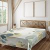 Ambesonne Eucalyptus Leaves Flat Sheet, Leafy Branches Summer Flowers on Neutral Marble Print Back, Soft Comfortable Top Sheet Decorative Bedding 1 Piece, Queen Size, Fern Green Pastel Yellow(Laurel Green Blue Cream)