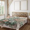 Ambesonne Eucalyptus Leaves Flat Sheet, Leafy Branches Summer Flowers on Neutral Marble Print Back, Soft Comfortable Top Sheet Decorative Bedding 1 Piece, Queen Size, Fern Green Pastel Yellow(Pale Rose Laurel Green)