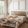 Ambesonne Eucalyptus Leaves Flat Sheet, Leafy Branches Summer Flowers on Neutral Marble Print Back, Soft Comfortable Top Sheet Decorative Bedding 1 Piece, Queen Size, Fern Green Pastel Yellow(Peach Peacock Green)