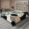 Ambesonne Eucalyptus Leaves Flat Sheet, Leafy Branches Summer Flowers on Neutral Marble Print Back, Soft Comfortable Top Sheet Decorative Bedding 1 Piece, Queen Size, Fern Green Pastel Yellow(Black Blue Grey and Green)