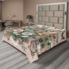 Ambesonne Eucalyptus Leaves Flat Sheet, Leafy Branches Summer Flowers on Neutral Marble Print Back, Soft Comfortable Top Sheet Decorative Bedding 1 Piece, Queen Size, Fern Green Pastel Yellow(Pale Rose Laurel Green)
