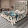 Ambesonne Eucalyptus Leaves Flat Sheet, Leafy Branches Summer Flowers on Neutral Marble Print Back, Soft Comfortable Top Sheet Decorative Bedding 1 Piece, Queen Size, Fern Green Pastel Yellow(Blush and Sea Blue)