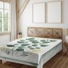 Ambesonne Eucalyptus Leaves Flat Sheet, Leafy Branches Summer Flowers on Neutral Marble Print Back, Soft Comfortable Top Sheet Decorative Bedding 1 Piece, Queen Size, Fern Green Pastel Yellow(Reseda Green Yellow Grey)