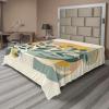 Ambesonne Eucalyptus Leaves Flat Sheet, Leafy Branches Summer Flowers on Neutral Marble Print Back, Soft Comfortable Top Sheet Decorative Bedding 1 Piece, Queen Size, Fern Green Pastel Yellow(Orange Dark Sea Green)