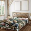 Ambesonne Eucalyptus Leaves Flat Sheet, Leafy Branches Summer Flowers on Neutral Marble Print Back, Soft Comfortable Top Sheet Decorative Bedding 1 Piece, Queen Size, Fern Green Pastel Yellow(Dark Tan Multicolor)