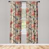Ambesonne Exotic Curtains, Bird of Paradise Flowers Tropical Design Pattern Vintage Hawaiian Style, Window Treatments 2 Panel Set for Living Room Bedroom, Pair of – 28″ x 95″, Marigold Green Eggshell(Salmon Quartz Camel)