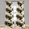Ambesonne Exotic Curtains, Bird of Paradise Flowers Tropical Design Pattern Vintage Hawaiian Style, Window Treatments 2 Panel Set for Living Room Bedroom, Pair of – 28″ x 95″, Marigold Green Eggshell(Mustard Black and White)