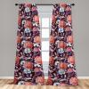 Ambesonne Exotic Curtains, Bird of Paradise Flowers Tropical Design Pattern Vintage Hawaiian Style, Window Treatments 2 Panel Set for Living Room Bedroom, Pair of – 28″ x 95″, Marigold Green Eggshell(Maroon Mauve Salmon)