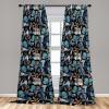 Ambesonne Exotic Curtains, Bird of Paradise Flowers Tropical Design Pattern Vintage Hawaiian Style, Window Treatments 2 Panel Set for Living Room Bedroom, Pair of – 28″ x 95″, Marigold Green Eggshell(Dark Turquoise and Caramel)