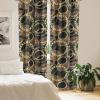 Ambesonne Exotic Curtains, Bird of Paradise Flowers Tropical Design Pattern Vintage Hawaiian Style, Window Treatments 2 Panel Set for Living Room Bedroom, Pair of – 28″ x 95″, Marigold Green Eggshell(Pale Brown Mustard and Black)