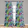 Ambesonne Exotic Curtains, Bird of Paradise Flowers Tropical Design Pattern Vintage Hawaiian Style, Window Treatments 2 Panel Set for Living Room Bedroom, Pair of – 28″ x 95″, Marigold Green Eggshell(Green Blue and Pink)