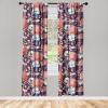 Ambesonne Exotic Curtains, Bird of Paradise Flowers Tropical Design Pattern Vintage Hawaiian Style, Window Treatments 2 Panel Set for Living Room Bedroom, Pair of – 28″ x 95″, Marigold Green Eggshell(Maroon Mauve Salmon)