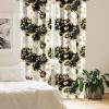 Ambesonne Exotic Curtains, Bird of Paradise Flowers Tropical Design Pattern Vintage Hawaiian Style, Window Treatments 2 Panel Set for Living Room Bedroom, Pair of – 28″ x 95″, Marigold Green Eggshell(Mustard Black and White)