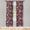 Ambesonne Exotic Curtains, Bird of Paradise Flowers Tropical Design Pattern Vintage Hawaiian Style, Window Treatments 2 Panel Set for Living Room Bedroom, Pair of – 28″ x 95″, Marigold Green Eggshell(Purple Pink Salmon)