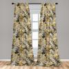 Ambesonne Exotic Curtains, Bird of Paradise Flowers Tropical Design Pattern Vintage Hawaiian Style, Window Treatments 2 Panel Set for Living Room Bedroom, Pair of – 28″ x 95″, Marigold Green Eggshell(Dark Yellow and Grey)