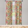 Ambesonne Exotic Curtains, Bird of Paradise Flowers Tropical Design Pattern Vintage Hawaiian Style, Window Treatments 2 Panel Set for Living Room Bedroom, Pair of – 28″ x 95″, Marigold Green Eggshell(Coral Pale Orange and Green)