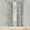 Ambesonne Exotic Curtains, Bird of Paradise Flowers Tropical Design Pattern Vintage Hawaiian Style, Window Treatments 2 Panel Set for Living Room Bedroom, Pair of – 28″ x 95″, Marigold Green Eggshell(Cadet Blue Pink Green)