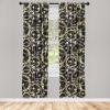 Ambesonne Exotic Curtains, Bird of Paradise Flowers Tropical Design Pattern Vintage Hawaiian Style, Window Treatments 2 Panel Set for Living Room Bedroom, Pair of – 28″ x 95″, Marigold Green Eggshell(Black Mustard and Mauve)