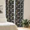 Ambesonne Exotic Curtains, Bird of Paradise Flowers Tropical Design Pattern Vintage Hawaiian Style, Window Treatments 2 Panel Set for Living Room Bedroom, Pair of – 28″ x 95″, Marigold Green Eggshell(Mustard Grey and Black)