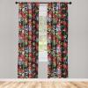 Ambesonne Exotic Curtains, Bird of Paradise Flowers Tropical Design Pattern Vintage Hawaiian Style, Window Treatments 2 Panel Set for Living Room Bedroom, Pair of – 28″ x 95″, Marigold Green Eggshell(Vermilion Green and Lilac)