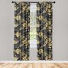 Ambesonne Exotic Curtains, Bird of Paradise Flowers Tropical Design Pattern Vintage Hawaiian Style, Window Treatments 2 Panel Set for Living Room Bedroom, Pair of – 28″ x 95″, Marigold Green Eggshell(Dark Grey Fawn and Mustard)