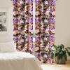 Ambesonne Exotic Curtains, Bird of Paradise Flowers Tropical Design Pattern Vintage Hawaiian Style, Window Treatments 2 Panel Set for Living Room Bedroom, Pair of – 28″ x 95″, Marigold Green Eggshell(Redwood Lilac Black)