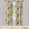 Ambesonne Exotic Curtains, Bird of Paradise Flowers Tropical Design Pattern Vintage Hawaiian Style, Window Treatments 2 Panel Set for Living Room Bedroom, Pair of – 28″ x 95″, Marigold Green Eggshell(Dark Yellow and Grey)