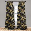 Ambesonne Exotic Curtains, Bird of Paradise Flowers Tropical Design Pattern Vintage Hawaiian Style, Window Treatments 2 Panel Set for Living Room Bedroom, Pair of – 28″ x 95″, Marigold Green Eggshell(Dark Grey Fawn and Mustard)