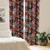 Ambesonne Exotic Curtains, Bird of Paradise Flowers Tropical Design Pattern Vintage Hawaiian Style, Window Treatments 2 Panel Set for Living Room Bedroom, Pair of – 28″ x 95″, Marigold Green Eggshell(Vermilion Green and Lilac)