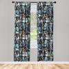 Ambesonne Exotic Curtains, Bird of Paradise Flowers Tropical Design Pattern Vintage Hawaiian Style, Window Treatments 2 Panel Set for Living Room Bedroom, Pair of – 28″ x 95″, Marigold Green Eggshell(Dark Turquoise and Caramel)