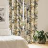 Ambesonne Exotic Curtains, Bird of Paradise Flowers Tropical Design Pattern Vintage Hawaiian Style, Window Treatments 2 Panel Set for Living Room Bedroom, Pair of – 28″ x 95″, Marigold Green Eggshell(Dark Yellow and Grey)