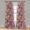 Ambesonne Exotic Curtains, Bird of Paradise Flowers Tropical Design Pattern Vintage Hawaiian Style, Window Treatments 2 Panel Set for Living Room Bedroom, Pair of – 28″ x 95″, Marigold Green Eggshell(Cinnamon Pink and Violet)