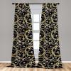 Ambesonne Exotic Curtains, Bird of Paradise Flowers Tropical Design Pattern Vintage Hawaiian Style, Window Treatments 2 Panel Set for Living Room Bedroom, Pair of – 28″ x 95″, Marigold Green Eggshell(Black Mustard and Mauve)