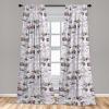 Ambesonne Exotic Curtains, Bird of Paradise Flowers Tropical Design Pattern Vintage Hawaiian Style, Window Treatments 2 Panel Set for Living Room Bedroom, Pair of – 28″ x 95″, Marigold Green Eggshell(Pastel Purple Sage Green)